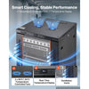 VEVOR 18U Network Cabinet Server Rack, Built-In PDU, 2 Fans, LED Light, for 19" IT Equipment A/V Devices, 23.6" Depth (18" Installation), 660 lbs Max, Lockable Door with Casters Temperature Display