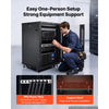 VEVOR 18U Network Cabinet Server Rack, Built-In PDU, 2 Fans, LED Light, for 19" IT Equipment A/V Devices, 23.6" Depth (18" Installation), 660 lbs Max, Lockable Door with Casters Temperature Display