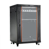 VEVOR 18U Network Cabinet Server Rack, Built-In PDU, 2 Fans, LED Light, for 19" IT Equipment A/V Devices, 23.6" Depth (18" Installation), 660 lbs Max, Lockable Door with Casters Temperature Display
