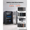 VEVOR 22U Network Cabinet Server Rack, Built-In PDU, 2 Fans, LED Light, for 19" IT Equipment A/V Devices, 23.6" Depth (18" Installation), 660 lbs Max, Lockable Door with Casters Temperature Display