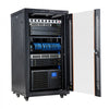 VEVOR 22U Network Cabinet Server Rack, Built-In PDU, 2 Fans, LED Light, for 19" IT Equipment A/V Devices, 23.6" Depth (18" Installation), 660 lbs Max, Lockable Door with Casters Temperature Display