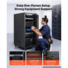 VEVOR 27U Network Cabinet Server Rack, Built-In PDU, 4 Fans, LED Light, for 19" IT Equipment A/V Devices, 23.6" Depth (18" Installation), 1800lbs Max, Lockable Door with Casters Temperature Display