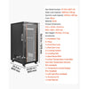 VEVOR 27U Network Cabinet Server Rack, Built-In PDU, 4 Fans, LED Light, for 19" IT Equipment A/V Devices, 23.6" Depth (18" Installation), 1800lbs Max, Lockable Door with Casters Temperature Display