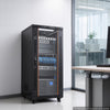VEVOR 27U Network Cabinet Server Rack, Built-In PDU, 4 Fans, LED Light, for 19" IT Equipment A/V Devices, 23.6" Depth (18" Installation), 1800lbs Max, Lockable Door with Casters Temperature Display