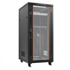 VEVOR 27U Network Cabinet Server Rack, Built-In PDU, 4 Fans, LED Light, for 19" IT Equipment A/V Devices, 23.6" Depth (18" Installation), 1800lbs Max, Lockable Door with Casters Temperature Display