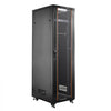 VEVOR 42U Network Cabinet Server Rack, Built-In PDU, 4 Fans, LED Light, for 19" IT Equipment A/V Devices, 23.6" Depth (18" Installation), 1800lbs Max, Lockable Door with Casters Temperature Display