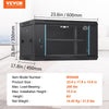 VEVOR 6U Wall Mount Network Server Cabinet, 15.5'' Deep, Server Rack Cabinet Enclosure, 200 lbs Max. Ground-mounted Load Capacity, with Locking Glass Door Side Panels, for IT Equipment, A/V Devices