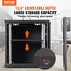 VEVOR 9U Wall-Mounted Server Network Cabinet, 15.5'' Depth, Secure Rack Enclosure, Supports up to 200 lbs, Features Lockable Glass Door and Side Panels, Ideal for IT and A/V Gear