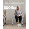 VEVOR Bedside Commode Chair, 500 lbs Weight Capacity, 4-in-1 Portable Toilet and Raised Toilet Seat with Padded Seat and Backrest, Detachable 5L Bucket, Adjustable Height Adult Potty Chair for Seniors