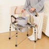 VEVOR Commode Chair, Bedside Commode with Padded Seat, Drop-Down Arms, 7-Level Adjustable Height, 5.8L Removable Bucket, Easy to Assemble, 350LBS Capacity, Portable Toilet for Adults Seniors