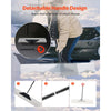 VEVOR Snow Pusher Shovel, 48 in Outdoor Snowplow Shovel with Ergonomic Grip, HDPE Plastic Blade, Winter Shovels with Segmented Handle, Metal Edged Strip, Portable Snow Removal Tool for Driveway Garden