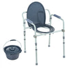 VEVOR Commode Chair, Bedside Commode with Wider Toilet Seat, 7-Level Adjustable Height, 5.8L Removable Bucket, Easy to Assemble, 350 LBS Capacity, Raised Toilet Seat for Adults Seniors