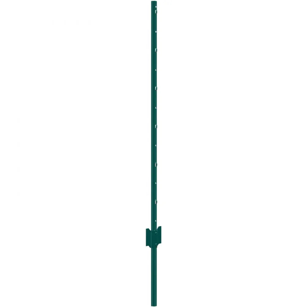 VEVOR 4 Feet Fence Post, 10 Pack U-Channel Heavy Duty Metal Fence Posts, Sturdy Steel Fence Stakes for Garden Yard, Lawn, Farms and Outdoor Wire Fencing, Green