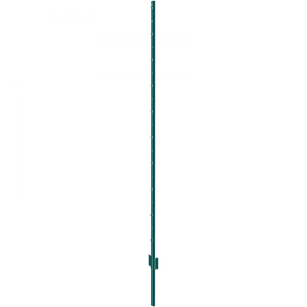 VEVOR 6 Feet Fence Post, 6 Pack U-Channel Heavy Duty Metal Fence Posts, Sturdy Steel Fence Stakes for Garden Yard, Lawn, Farms and Outdoor Wire Fencing, Green