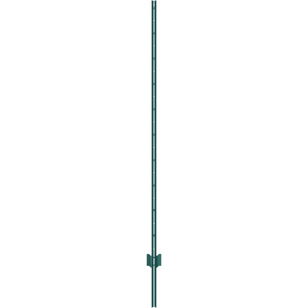 VEVOR 6 Feet Fence Post, 6 Pack U-Channel Heavy Duty Metal Fence Posts, Sturdy Steel Fence Stakes for Garden Yard, Lawn, Farms and Outdoor Wire Fencing, Green