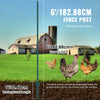 VEVOR 6 Feet Fence Post, 10 Pack U-Channel Heavy Duty Metal Fence Posts, Sturdy Steel Fence Stakes for Garden Yard, Lawn, Farms and Outdoor Wire Fencing, Green