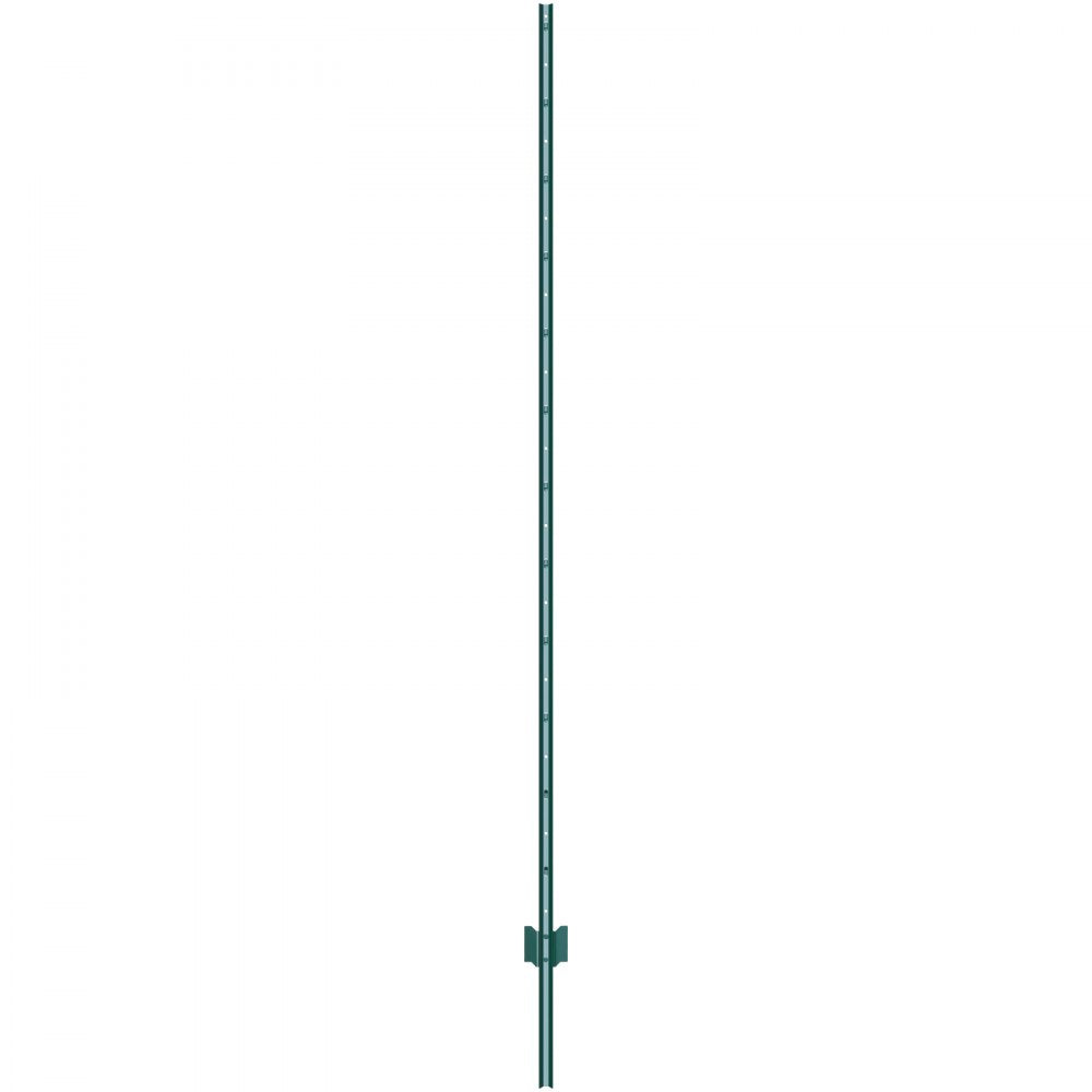VEVOR 7 Feet Fence Post, 10 Pack U-Channel Heavy Duty Metal Fence Posts, Sturdy Steel Fence Stakes for Garden Yard, Lawn, Farms and Outdoor Wire Fencing, Green