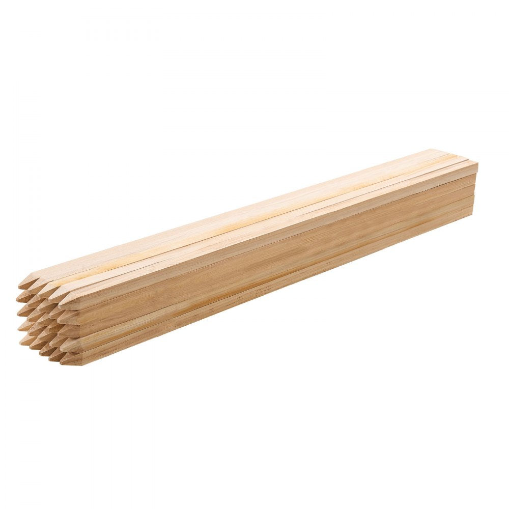 VEVOR Wooden Garden Stakes, 25 Pcs 36x0.75x0.75 in Survey Grading Stakes, Garden Ground Stake with Sharp Point, Fir Wood Plant Support Stake, Sign Posts for Silt Fence Backyard Boundaries Baselines