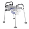 VEVOR Bedside Commode Chair, 500 lbs Capacity, 4-in-1 Portable Toilet and Raised Toilet Seat with Padded Seat & Armrest, Detachable 5L Bucket, Adjustable Height & Width Adult Potty Chair for Seniors