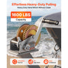 VEVOR Boat Winch, 1600 lbs Hand Winch, Heavy Duty Manual Rope Crank, Portable Two-Way Ratchet, 4: 1 Gear Ratio, Easy Installation Gear for Boat Trailer ATV Towing
