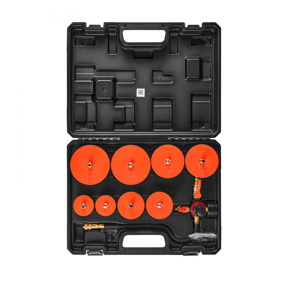 VEVOR Turbo Boost Leak Tester Kit, 0-80 PSI Valve Gauge Range, Turbo System Leakage Tester Set with 4 Pairs of Stepped Adapters 1-3/8" to 3-1/2" & Air Fittings for Intercooler and Intake Piping Test