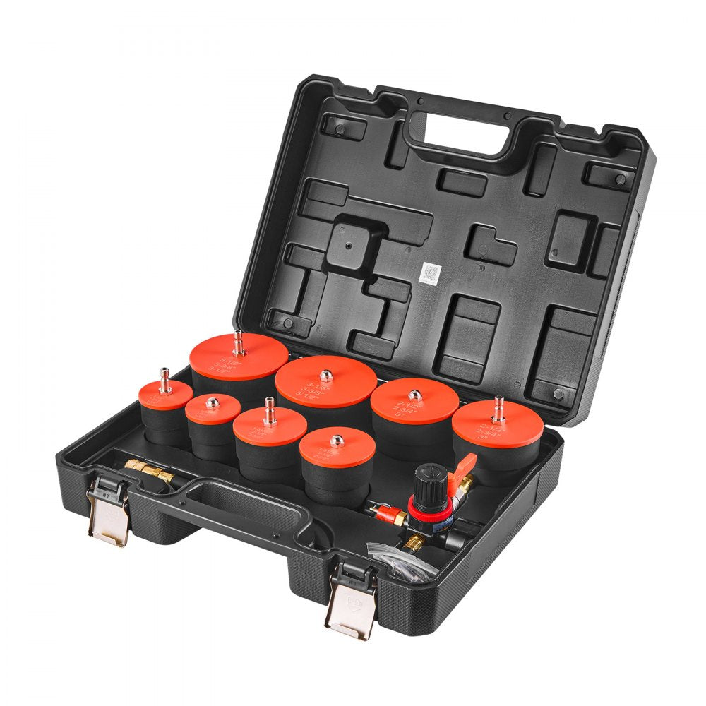 VEVOR Turbo Boost Leak Tester Kit, 0-80 PSI Valve Gauge Range, Turbo System Leakage Tester Set with 4 Pairs of Stepped Adapters 1-3/8" to 3-1/2" & Air Fittings for Intercooler and Intake Piping Test