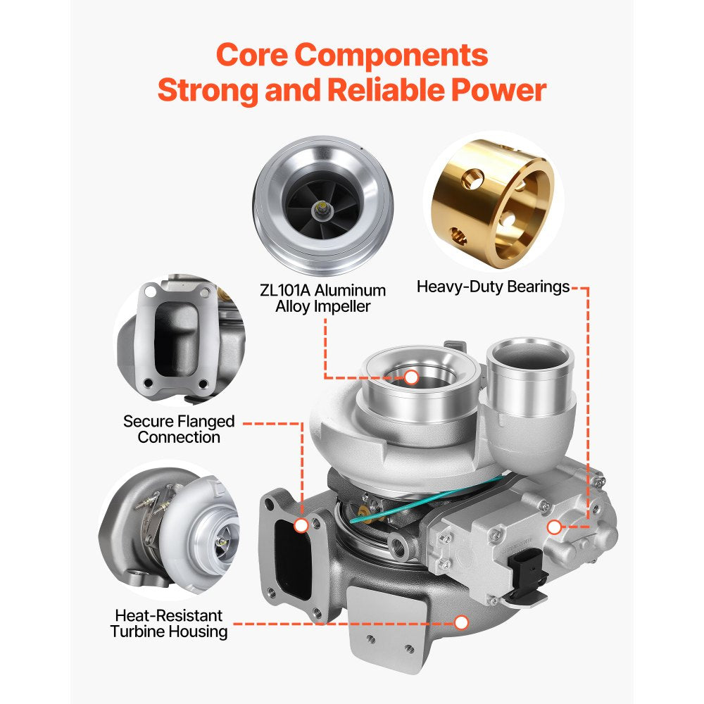VEVOR Complete Turbo Turbocharger Kit with Solenoid Valve, Compatible with 2013-2018 Dodge Ram 2500 3500 ISB 6.7L I6 ISB Turbo Diesel Engine, Replace# 5327046HX, 5326055HX, 5326056HX, 68212739AA