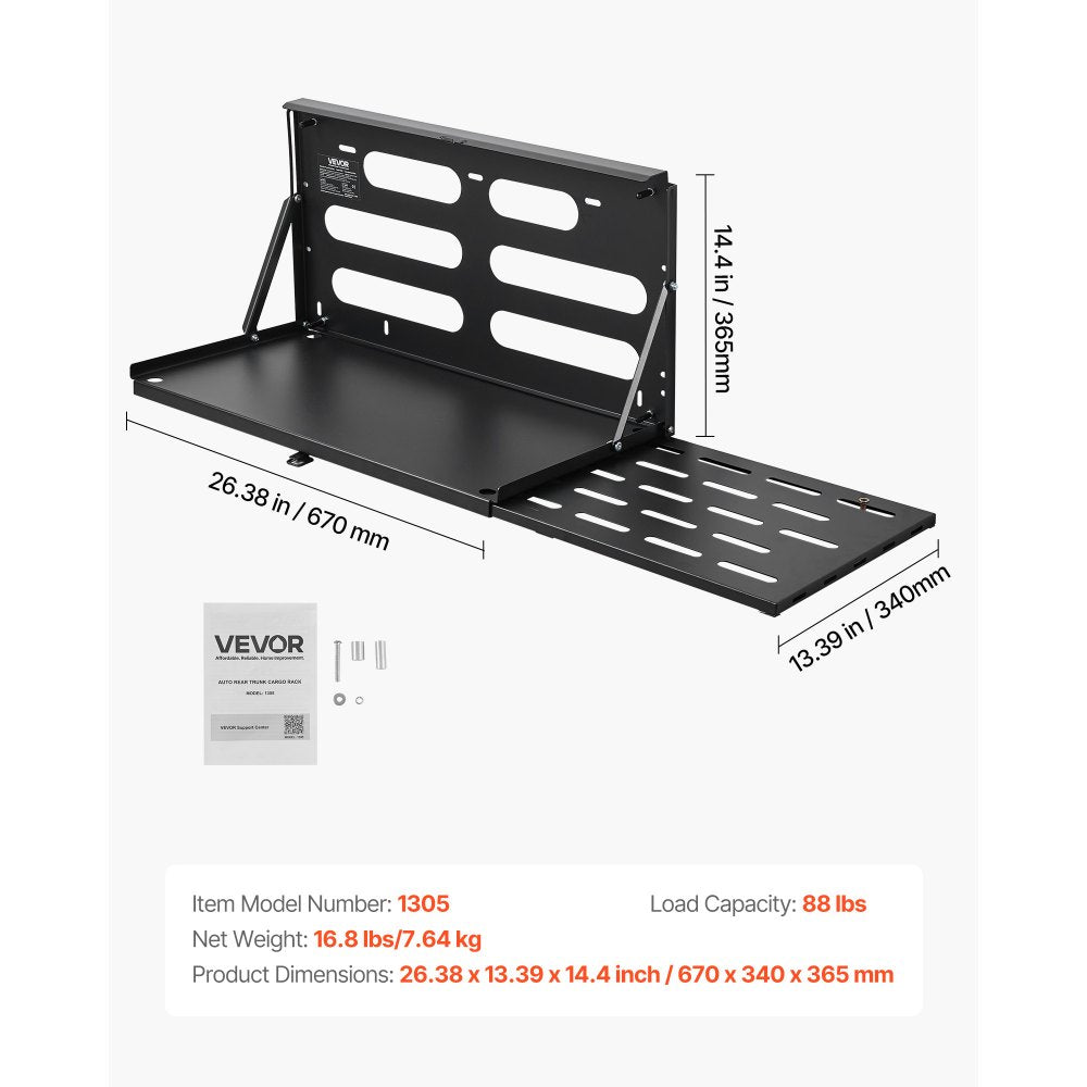 VEVOR Tailgate Table for Jeep Wrangler JL 2019 - Present , Carbon Steel Foldable Molle Panel Drop Down Table, Rear Door Cargo Storage Rack Shelf Luggage Holder Carrier Camping Accessories