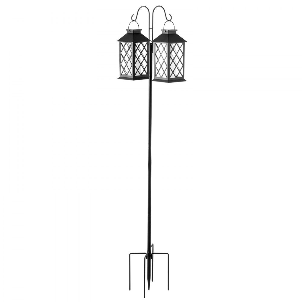 VEVOR Double Shepherds Hooks for Outdoor, 8 Pack 60 Inch Heavy Duty Bird Feeder Pole, 3/4 Inch Thick Garden Hooks for Hanging Hummingbird Feeder, Plant Baskets, Solar Light Lanterns,Wind Chimes