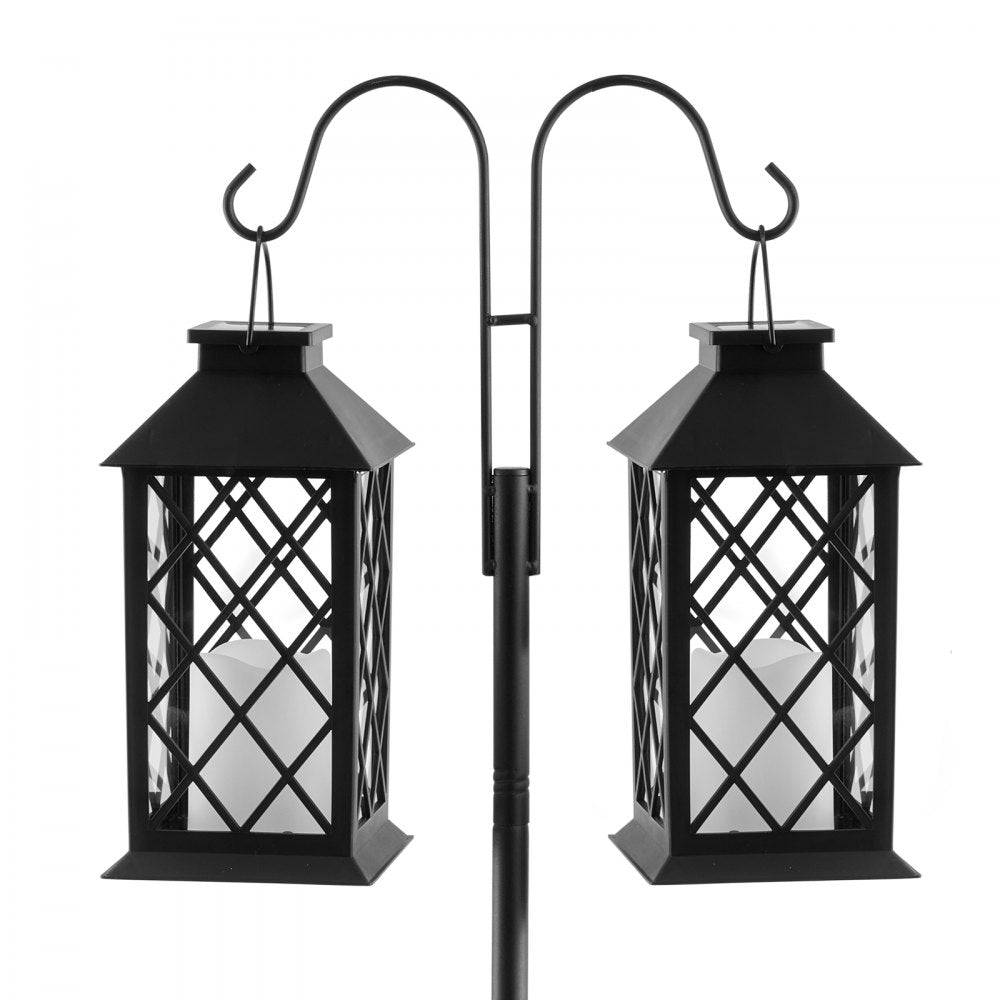 VEVOR Double Shepherds Hooks for Outdoor, 8 Pack 60 Inch Heavy Duty Bird Feeder Pole, 3/4 Inch Thick Garden Hooks for Hanging Hummingbird Feeder, Plant Baskets, Solar Light Lanterns,Wind Chimes