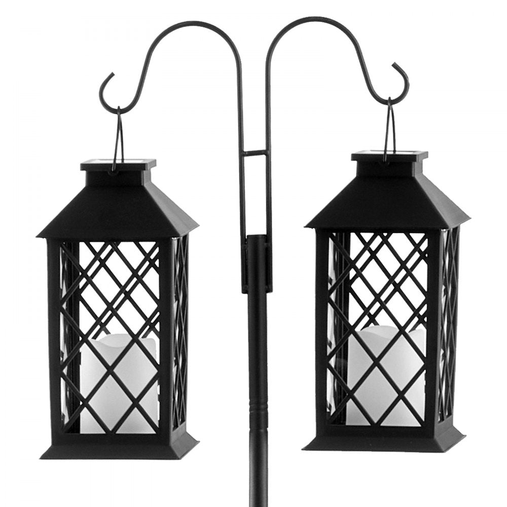 VEVOR Double Shepherds Hooks for Outdoor, 8 Pack 76 Inch Heavy Duty Bird Feeder Pole, 3/4 Inch Thick Garden Hooks for Hanging Hummingbird Feeder, Plant Baskets, Solar Light Lanterns,Wind Chimes
