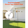 VEVOR Double Shepherds Hooks for Outdoor, 8 Pack 92 Inch Heavy Duty Bird Feeder Pole, 3/4 Inch Thick Garden Hooks for Hanging Hummingbird Feeder, Plant Baskets, Solar Light Lanterns,Wind Chimes