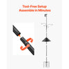 VEVOR 4-Hook Wild Bird Feeder Stand Pole, 92 Inch Bird Feeding Station Kit, 31/32 inch Diameter Bird House Hanging Hooks with Squirrel Guard Baffle, Heavy Duty Multi-Feeder Stand Easy to Install