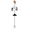 VEVOR 4-Hook Wild Bird Feeder Stand Pole, 92 Inch Bird Feeding Station Kit, 31/32 inch Diameter Bird House Hanging Hooks with Squirrel Guard Baffle, Heavy Duty Multi-Feeder Stand Easy to Install