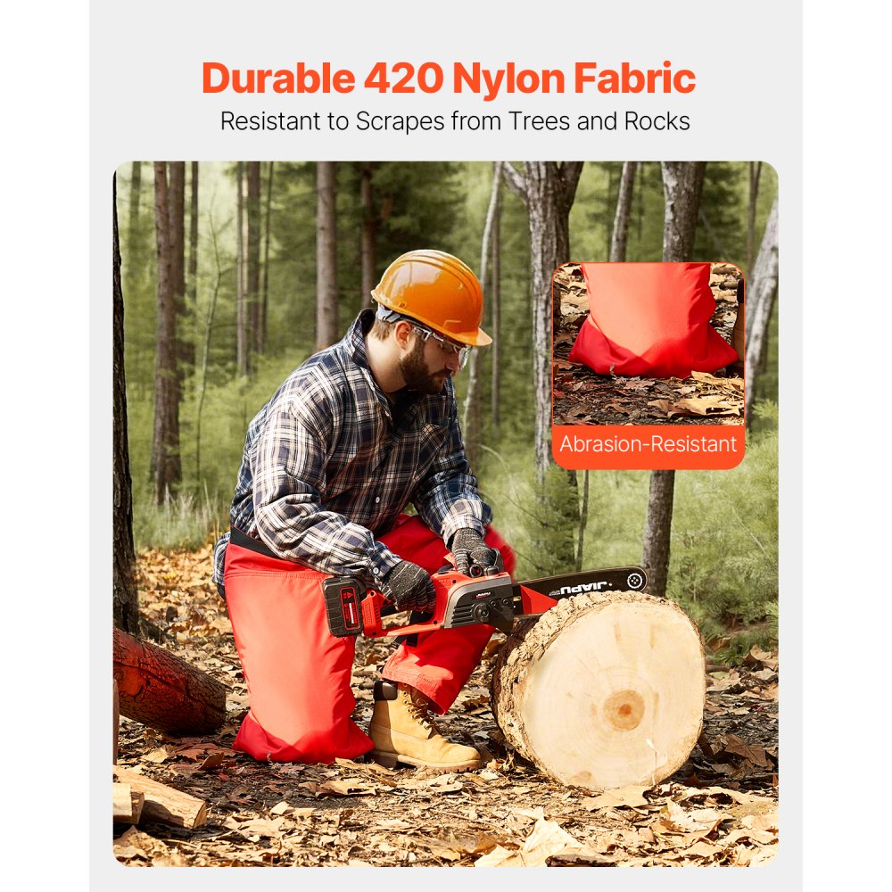 VEVOR Apron Style Chainsaw Chaps, Class C, 8 Layers Chainsaw Pants with Adjustable Belt & Gear Pocket, Chain Saw Chaps for Men/Women, Chainsaw Safety Equipment for Loggers Forest Workers, Small