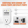 VEVOR Sump Pump Alarm, Indoor/Outdoor High Water Septic Tank Alarm With HI/LO Dual Sensors, 85dB Loud Alarm and 16.4ft Extended Sensor Cable, For Sewage Pits, Submersible, Utility