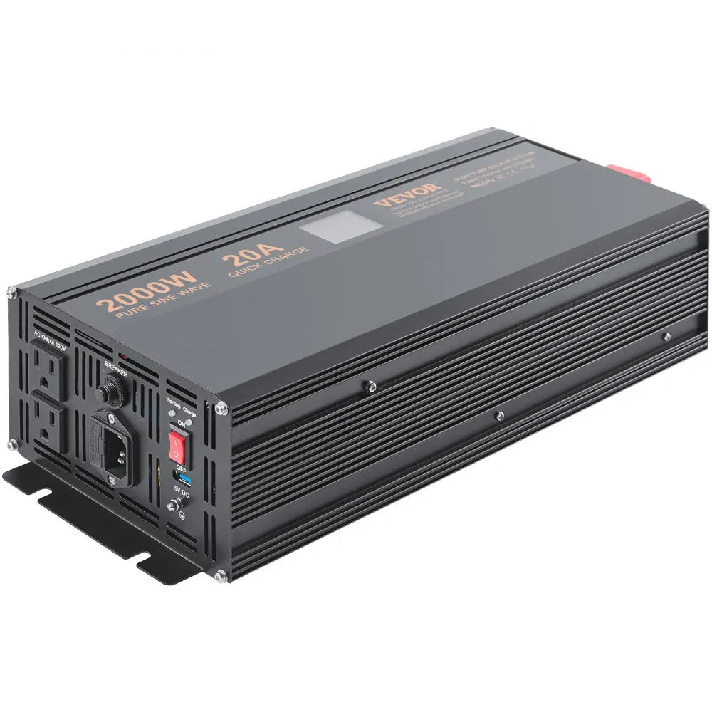 VEVOR 2000W Sump Pump Battery Backup with LCD, Automatically Shifts to Inverter Power Ensuring Uninterrupted Operation, Essential for Emergencies & Power Failures