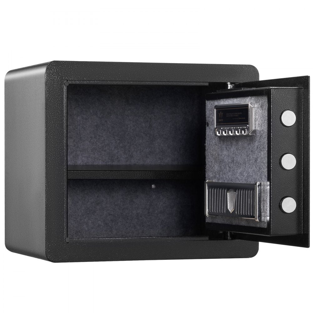 VEVOR Safe, 1.2 Cubic Feet Home Safe, Steel Security Safe with Digital Keypad and 2 Keys, Cabinet Safe with Fire-proof Bag, Protect Cash, Gold, Jewelry, Documents for Home, Hotel, 15.8x11.8x13.8 inche