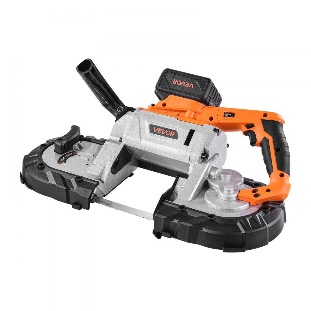 VEVOR 20V Portable Band Saw Kit, 5 Inches Deep Cut, AC 110V, 360W Bandsaw with Brushless Motor, 4.0 Ah Battery, Cordless and Compact Portaband, 0-120 m/min Variable Speed, for Cutting Metal, Wood