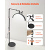 VEVOR Half Moon Light for Esthetician, 2 in 1 LED Floor and Desk Lamp Lash Light for Eyelash Extensions, Arched Eyelash Lamp with Phone Holder, Remote Control, for Beauty, Skincare, Eyebrows, Tattoo