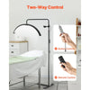 VEVOR Half Moon Light for Esthetician, 26 inch Dimmable LED Floor Lamp Lash Light for Eyelash Extensions, Arched Eyelash Lamp with Phone Holder, Remote Control, for Beauty, Skincare, Eyebrows, Tattoo