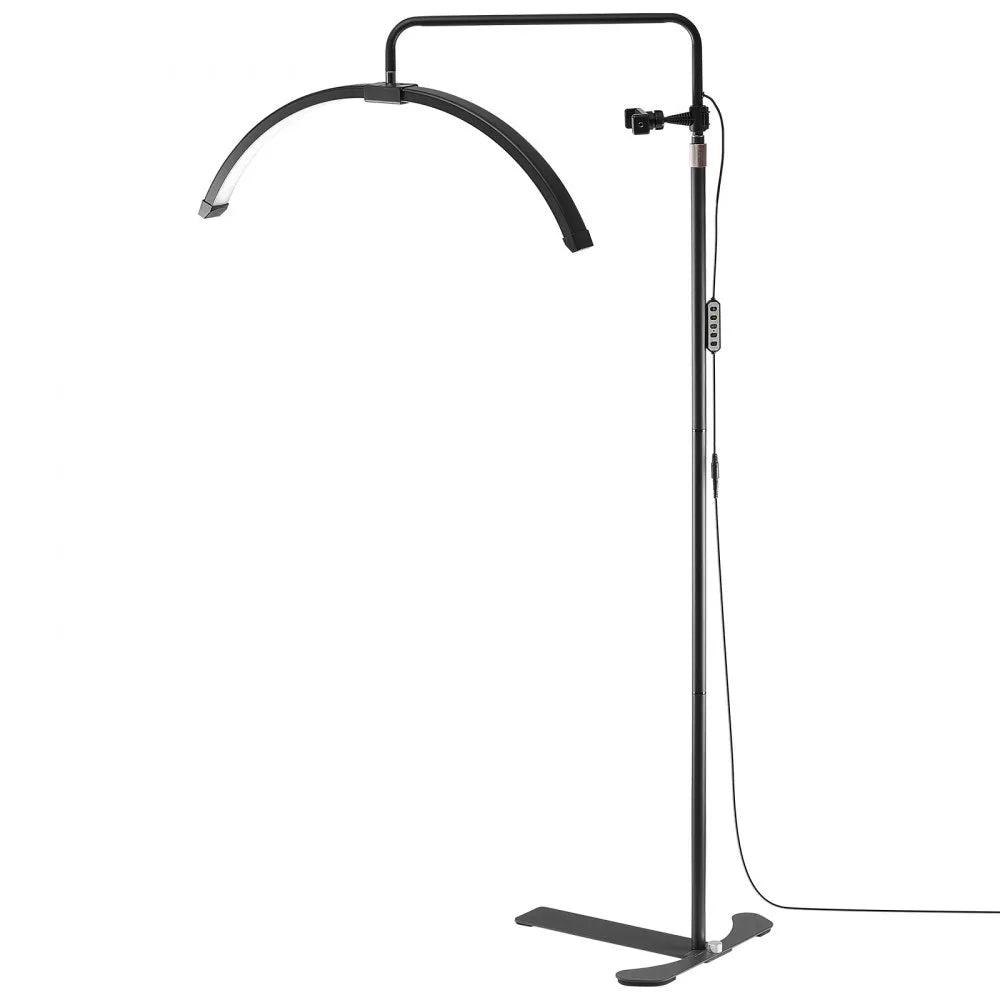 VEVOR Half Moon Light for Esthetician, 26 inch Dimmable LED Floor Lamp Lash Light for Eyelash Extensions, Arched Eyelash Lamp with Phone Holder, Remote Control, for Beauty, Skincare, Eyebrows, Tattoo