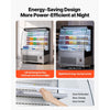 VEVOR Open Air Merchandiser, 7.5 cu. ft. 3-Tier Shelving Commercial Refrigerator, Grab and Go Fan Cooling Display Cooler, with LED Lighting, Night Curtain, Upright for Restaurants, Stores, Office