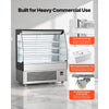 VEVOR Open Air Merchandiser, 7.5 cu. ft. 3-Tier Shelving Commercial Refrigerator, Grab and Go Fan Cooling Display Cooler, with LED Lighting, Night Curtain, Upright for Restaurants, Stores, Office
