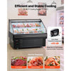 VEVOR Open Air Merchandiser, 4.6 cu. ft. Shelving Commercial Refrigerator, Grab and Go Fan Cooling Display Cooler, with LED Lighting, Night Curtain, Horizontal for Restaurants, Stores, Office