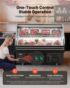 VEVOR Open Air Merchandiser, 4.6 cu. ft. Shelving Commercial Refrigerator, Grab and Go Fan Cooling Display Cooler, with LED Lighting, Night Curtain, Horizontal for Restaurants, Stores, Office