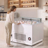 VEVOR Open Air Merchandiser, 3.1 cu. ft. Shelving Commercial Refrigerator, Grab and Go Fan Cooling Display Cooler, with LED Lighting, Night Curtain, Horizontal for Restaurants, Stores, Office