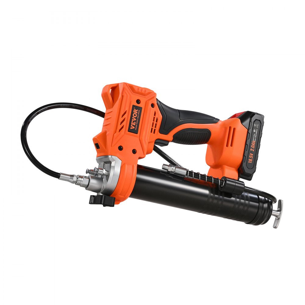 VEVOR Cordless Grease Gun, 8000 PSI Max Pressure, 20V Electric Grease Gun with 2.0 Ah Battery & LED Light, 35.4-inch Long Hose & Carrying Case, Variable Speed Triggers, Vehicles or Machines Greasing
