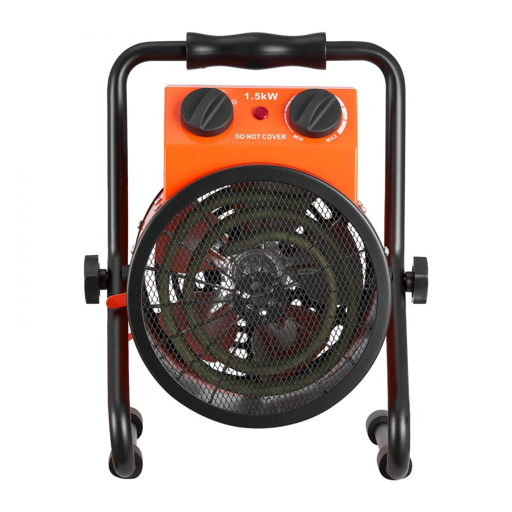 VEVOR Greenhouse Heater, 1500W Electric Space Heater with Thermostat, Heating Tube Element, 25° Adjustable Angle, IPX4 & Overheat Protection, Great for Grow Tent, Greenhouse, Flower Room, Home Office