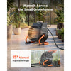 VEVOR Greenhouse Heater, 1500W Electric PTC Space Heater with Thermostat, Fan, Low & High Heat Modes, 15° Adjustable Angle, Overheat Protection, for Grow Tent, Greenhouse, Flower Room, Home Office